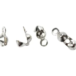 Knuttäckare med ögla, L: 8 mm, Dia. 3 mm, försilvrad, 100 st./ 1 förp.