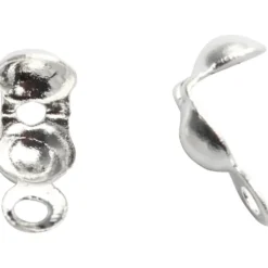 Knuttäckare med ögla, L: 8 mm, Dia. 3 mm, försilvrad, 100 st./ 1 förp.