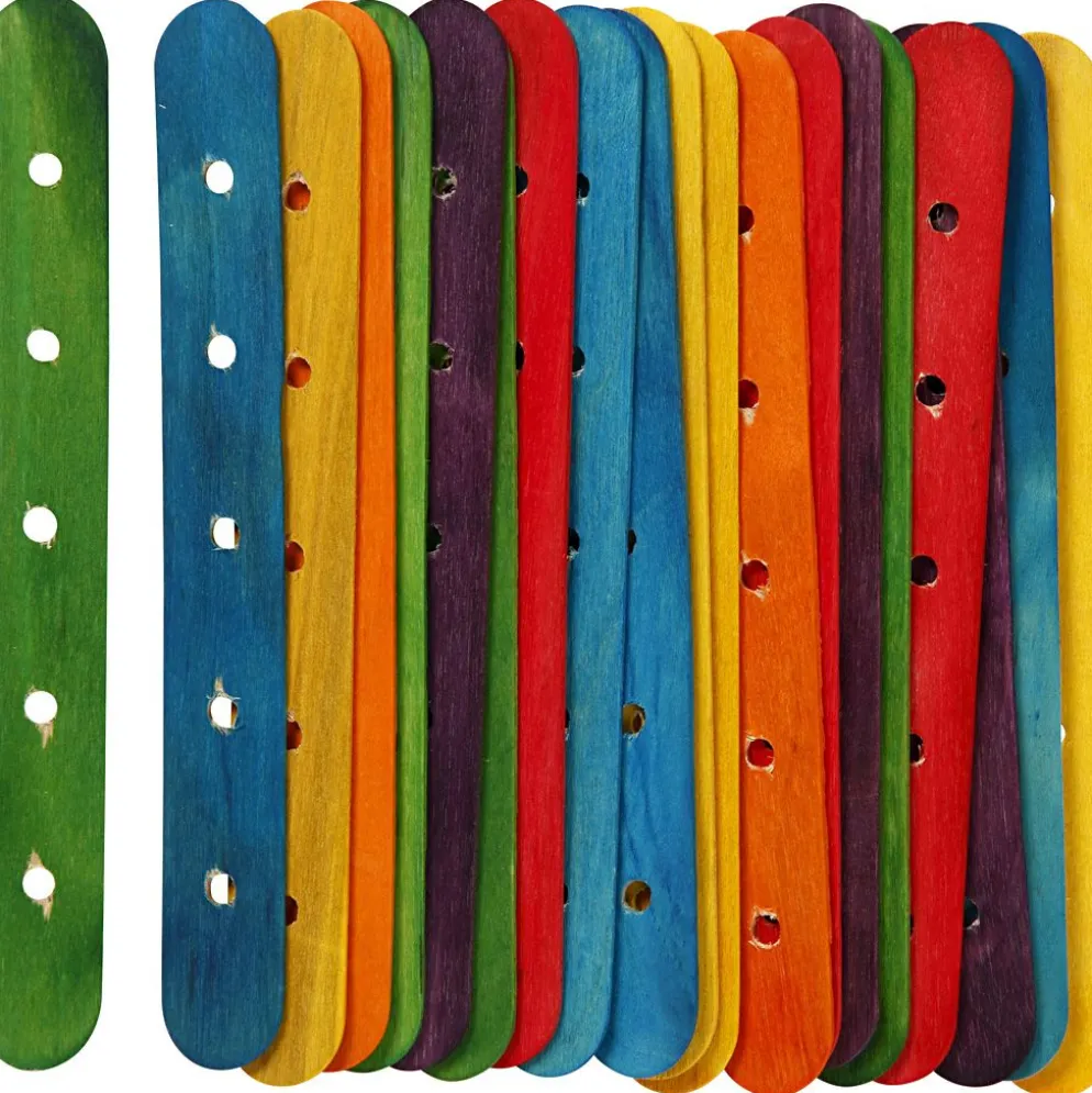 Konstruktionspinnar, L: 15 cm, B: 1,8 cm, Hålstl. 4 mm, mixade färger, 20 mix./ 1 förp.