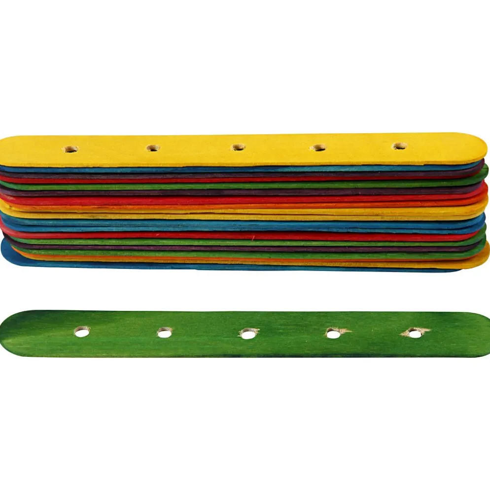 Konstruktionspinnar, L: 15 cm, B: 1,8 cm, Hålstl. 4 mm, mixade färger, 20 mix./ 1 förp.