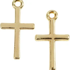Kors berlock, stl. 10x18 mm, förgylld, 20 st./ 1 förp.