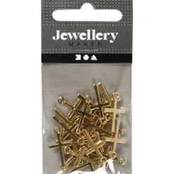 Kors berlock, stl. 10x18 mm, förgylld, 20 st./ 1 förp.