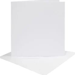 Kort och kuvert, kortstl. 15,2x15,2 cm, kuvertstl. 16x16 cm, 230 g, vit, 4 set/ 1 förp.