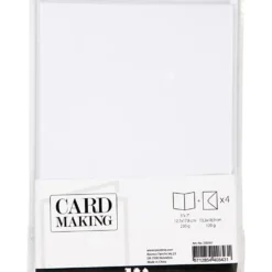 Kort och kuvert, kortstl. 12,7x17,8 cm, kuvertstl. 13,3x18,5 cm, 230 g, vit, 4 set/ 1 förp.