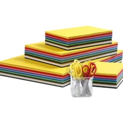 Kreativ kartong och barnsaxar, A3,A4,A5,A6, 180 g, mixade färger, 1 set