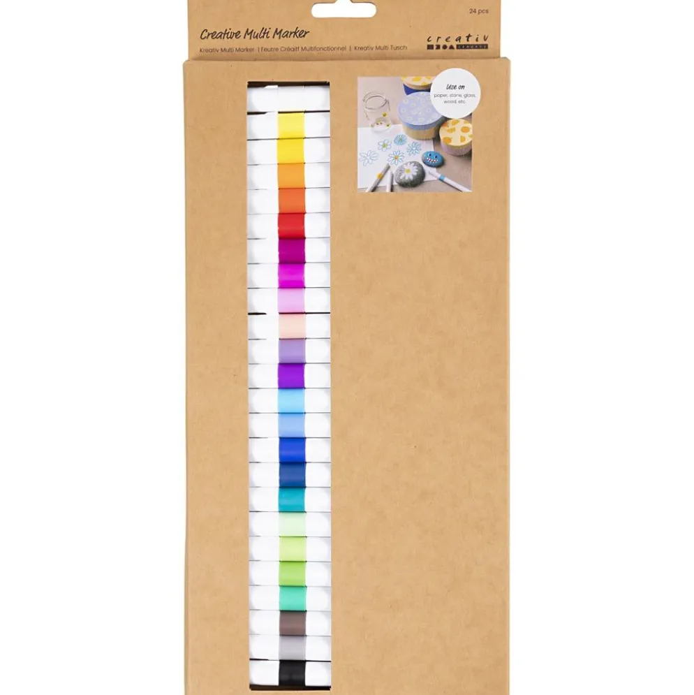 Kreativ Multi Tusch, spets 4 mm, mixade färger, 24 st./ 1 förp.