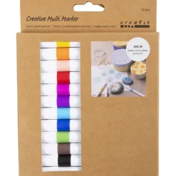 Kreativ Multi Tusch, spets 4 mm, mixade färger, 12 st./ 1 förp.