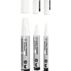 Krittuschpennor, spets 3+6+15 mm, vit, 3 st./ 1 förp.
