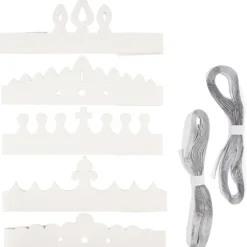 Kronor av papp, H: 10-16,5 cm, L: 60 cm, 230 g, vit, 50 st./ 1 förp.