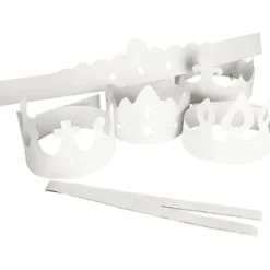 Kronor av papp, H: 10-16,5 cm, L: 60 cm, 230 g, vit, 5 st./ 1 förp.
