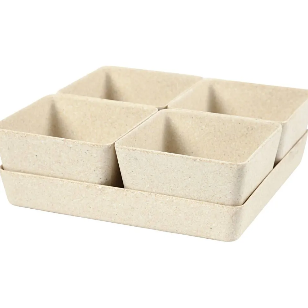 Krukor, H: 8 cm, D: 19,5 cm, B: 19,5 cm, 1 set