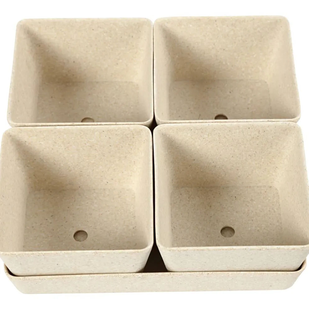 Krukor, H: 8 cm, D: 19,5 cm, B: 19,5 cm, 1 set