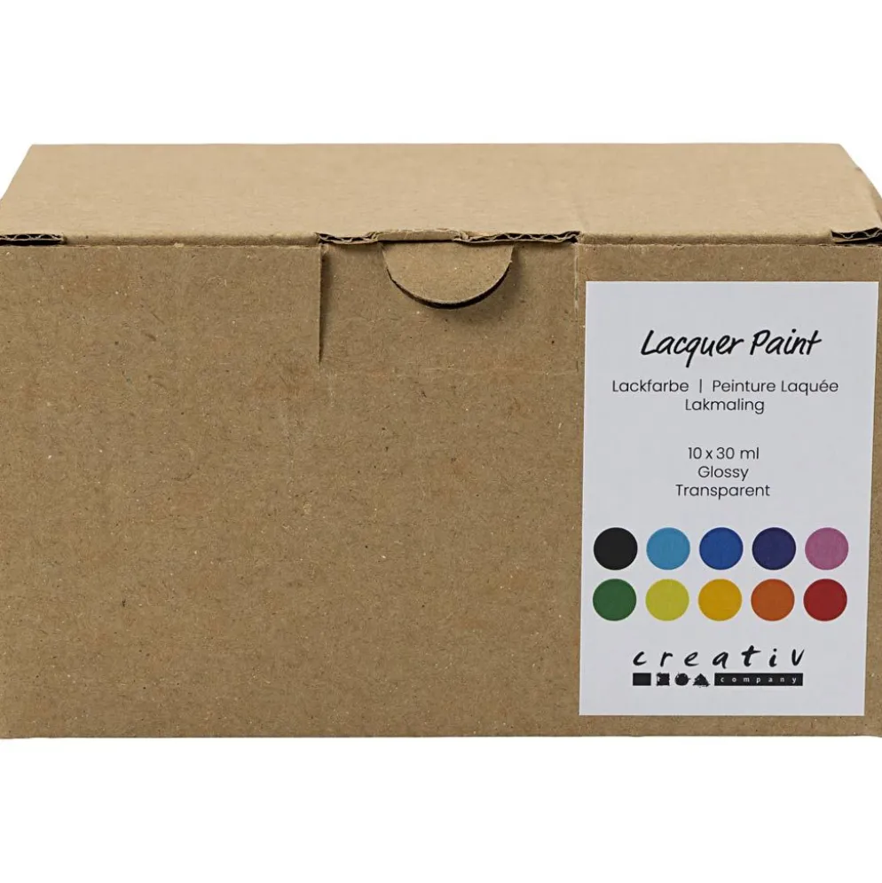 Lackfärg, blank, mixade färger, 10x30 ml/ 1 förp.