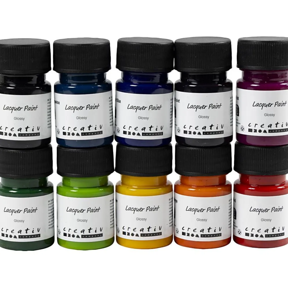 Lackfärg, blank, mixade färger, 10x30 ml/ 1 förp.