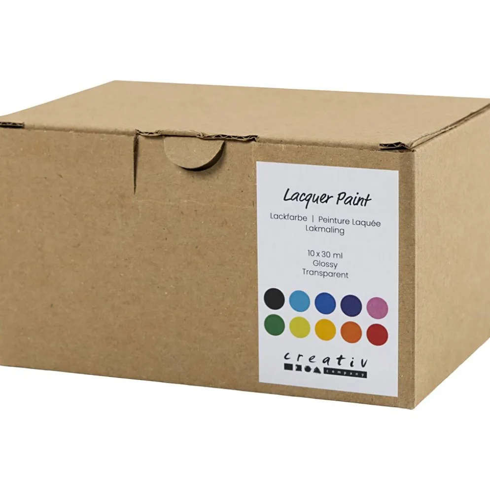 Lackfärg, blank, mixade färger, 10x30 ml/ 1 förp.