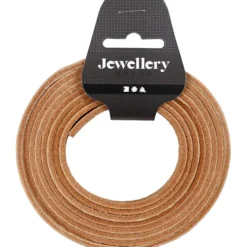 Läderband, B: 10 mm, tjocklek 3 mm, natur, 2 m/ 1 förp.