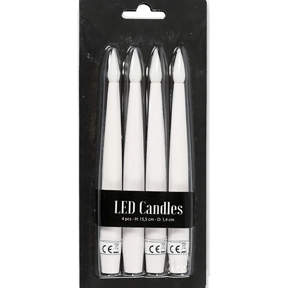 LED julgransljus, H: 15,5 cm, Dia. 14 mm, 4 st./ 1 förp.