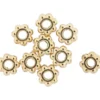 Ledpärlor, Dia. 6 mm, Hålstl. 2 mm, förgylld, 100 st./ 1 förp.