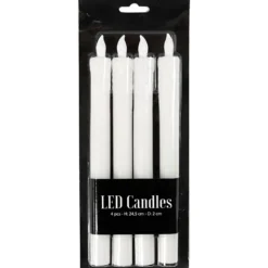 LED Stearinljus, H: 24,5 cm, Dia. 20 mm, 4 st./ 1 förp.
