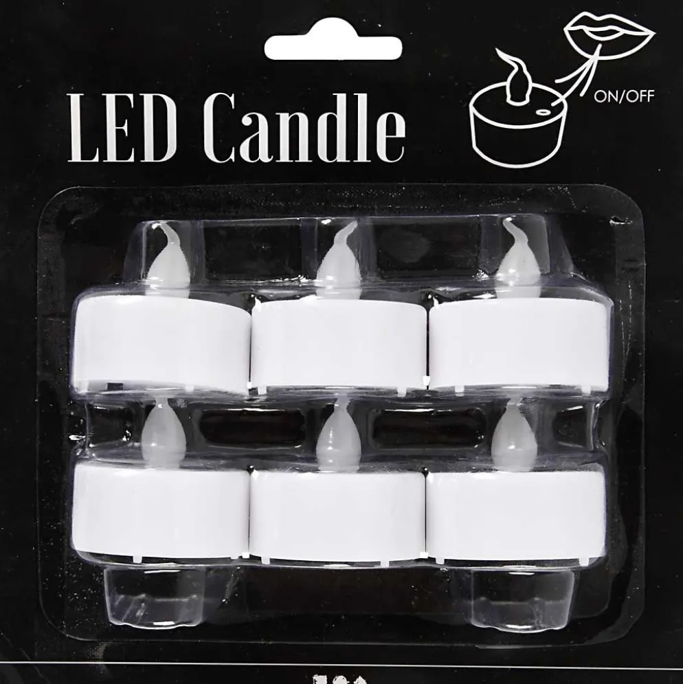 LED Värmeljus, H: 35 mm, Dia. 38 mm, 6 st./ 1 förp.