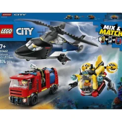 LEGO® City Remix brandbil, helikopter och ubåt, 874 delar/ 1 förp.