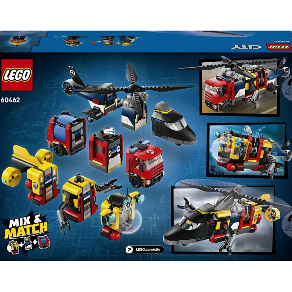 LEGO® City Remix brandbil, helikopter och ubåt, 874 delar/ 1 förp.