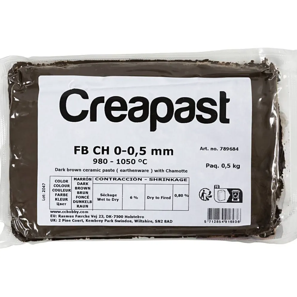Lera med chamotte, mörkbrun, 500 g/ 1 förp.