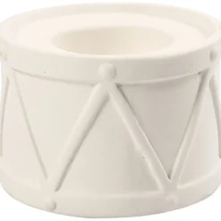 Ljusstakar, H: 6,6 cm, Dia. 9,3 cm, Hålstl. 2,2+4 cm, vit, 2 st./ 1 förp.