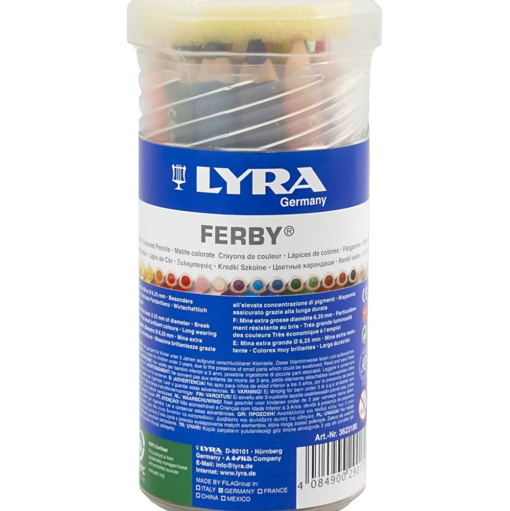 Lyra Ferby stora färgpennor, L: 12 my, kärna 6,3 mm, mixade färger, 18 st./ 1 förp.