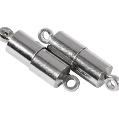 Magnetlås, L: 15 mm, Dia. 5 mm, försilvrad, 10 st./ 1 förp.