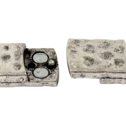 Magnetlås, stl. 7x29 mm, Hålstl. 3x10 mm, antiksilver, 1 st.