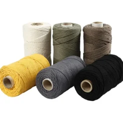 Makramégarn, L: 198 M, Dia. 2 mm, mixade färger, 6x330 g/ 1 förp.