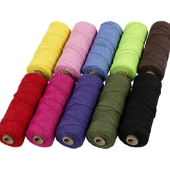 Makramésnöre, L: 100 m, tjocklek 2 mm, Tunn kvalitet 12/36, starka färger, 10x225 g/ 1 förp.