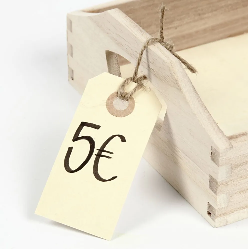 Manillamärken, stl. 3x6 cm, 250 g, cream, 30 st./ 1 förp.