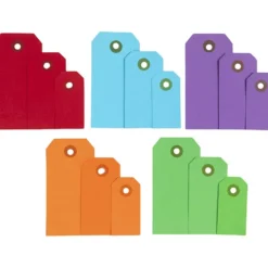 Manillamärken, stl. 3x6+4x8+5x10 cm, 220 g, mixade färger, 500 st./ 1 förp.