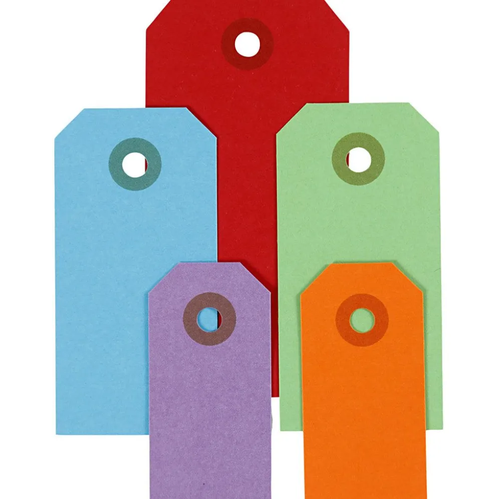 Manillamärken, stl. 3x6+4x8+5x10 cm, 220 g, mixade färger, 500 st./ 1 förp.