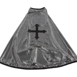 Mantel, Riddare, L: 49 cm, stl. 5-6 år, svart, silver, 1 st.