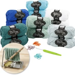 Materialset - Virkning, aqua, 1 set