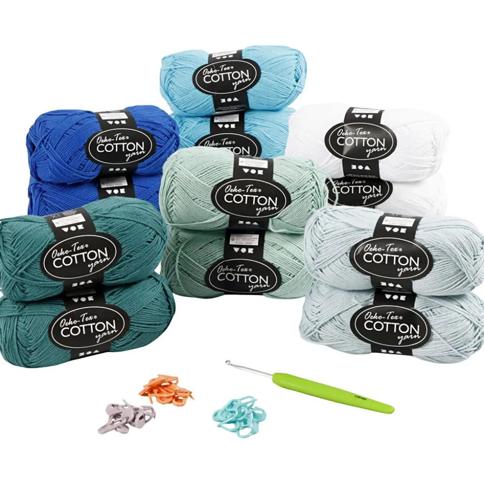 Materialset - Virkning, aqua, 1 set