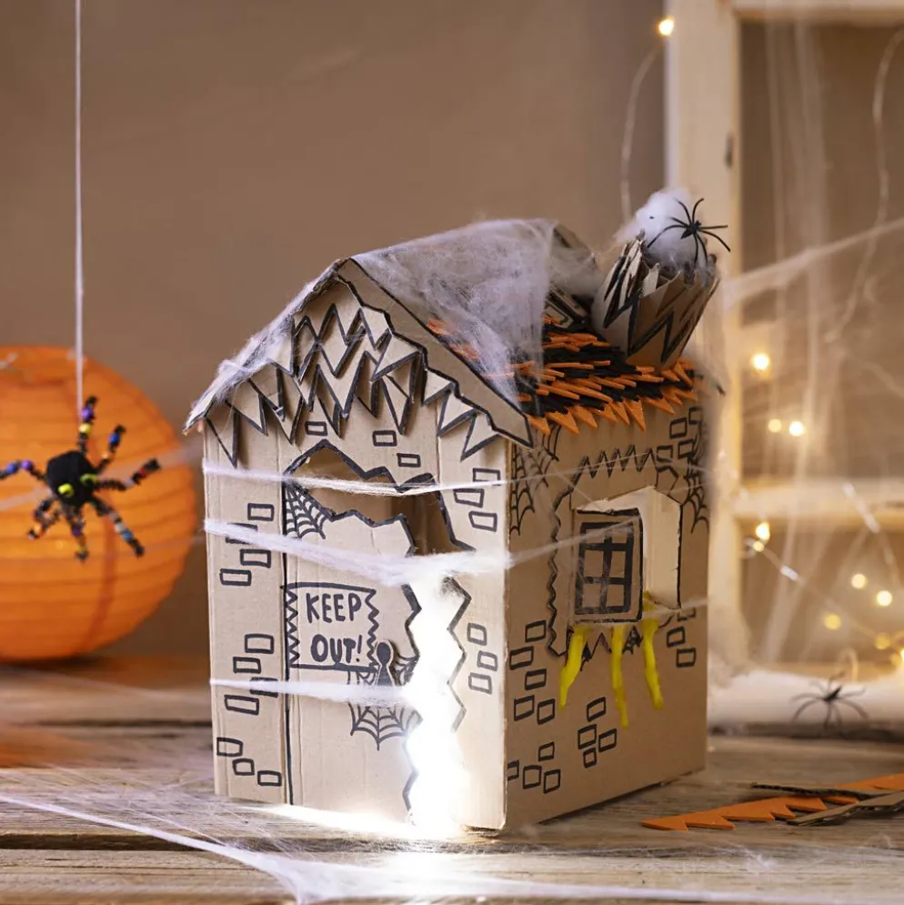 Maxi DIY Kit Dekoration, Spökhus, svart, ljusbrun, orange, 1 förp.