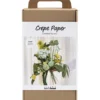 Maxi DIY Kit Kräppapper, Blombukett, ljusgrön, mörkgrön, pastellgrön, vit, 1 förp.