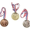 Medaljer, L: 40 cm, Dia. 5 cm, bronze, guld, silver, 3 st./ 1 förp.