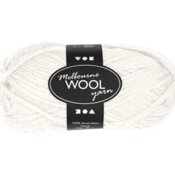 Melbourne ullgarn, L: 92 M, råvit, 50 g/ 1 nystan