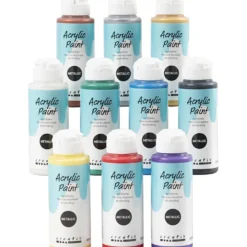 Metallic akrylfärg, mixade färger, 10x120 ml/ 1 förp.