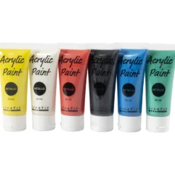 Metallic akrylfärg, standardfärger, 6x20 ml/ 1 förp.