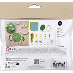 Mini DIY Kit Broderi, Ansikten, blå, grön, 1 förp.