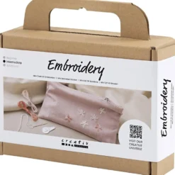 Mini DIY Kit Broderi, Kuvertväska, dusty rose, 1 förp.