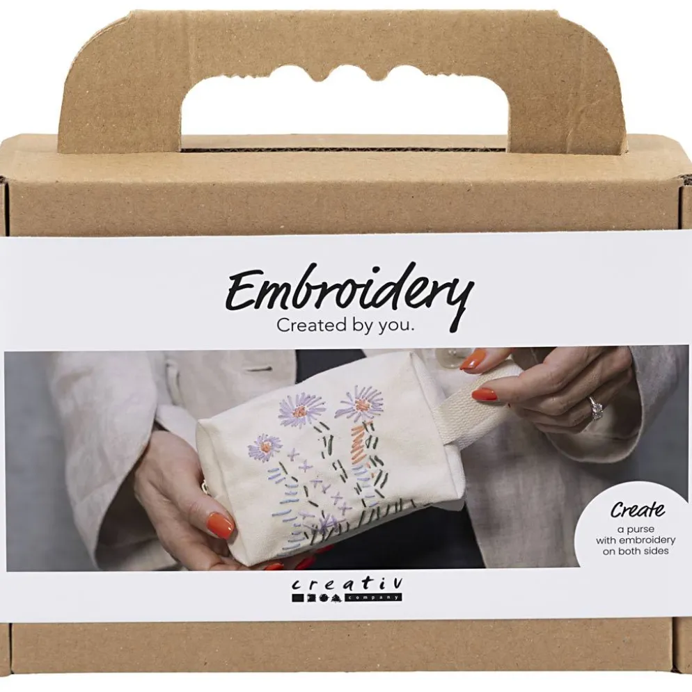 Mini DIY Kit Broderi, Sminkväska, cream, 1 förp.