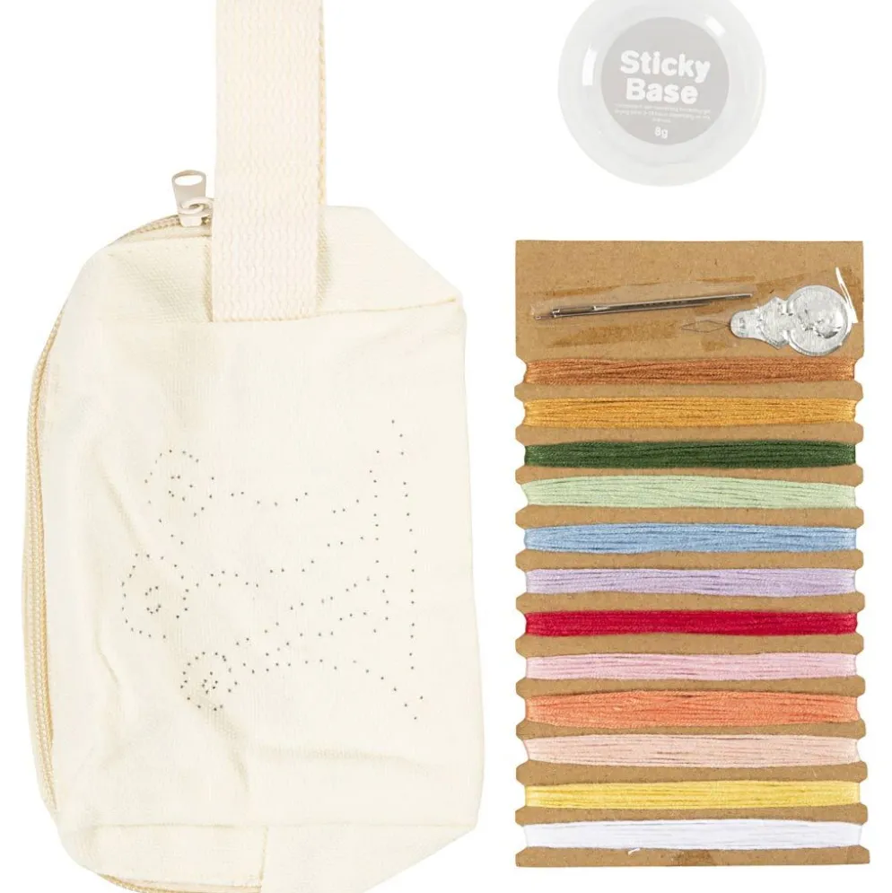 Mini DIY Kit Broderi, Sminkväska, cream, 1 förp.