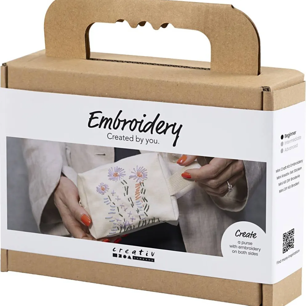 Mini DIY Kit Broderi, Sminkväska, cream, 1 förp.